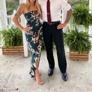 Green floral dress